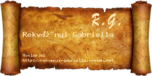 Rekvényi Gabriella névjegykártya